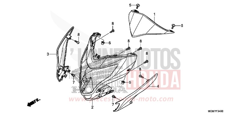 WINDLAUF von Hornet ABS MAT CYNOS GRAY METALLIC (NH312) von 2013
